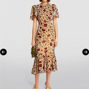 RHODE Arabella Floral Velvet Dress Size 2 EUC